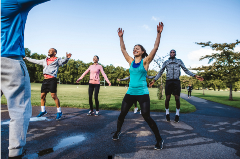 Group of people exercising